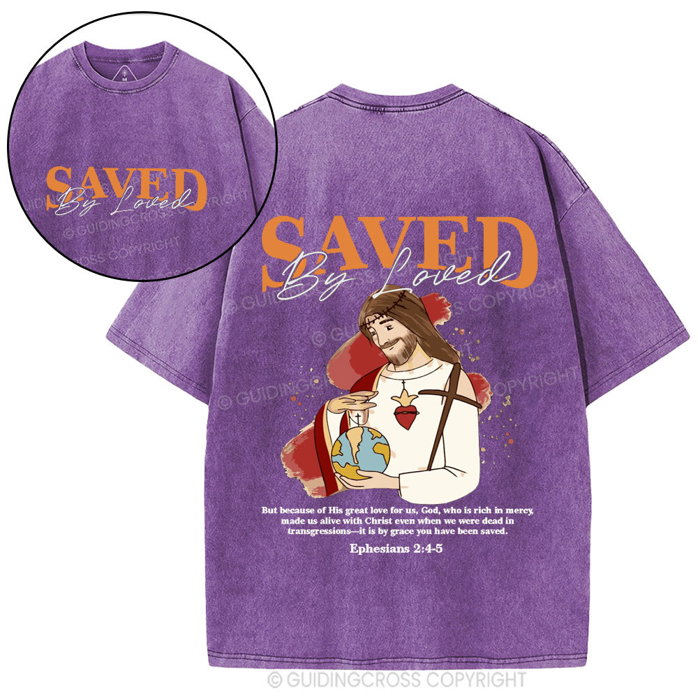 Saved By Loved Christian Washed T-Shirt