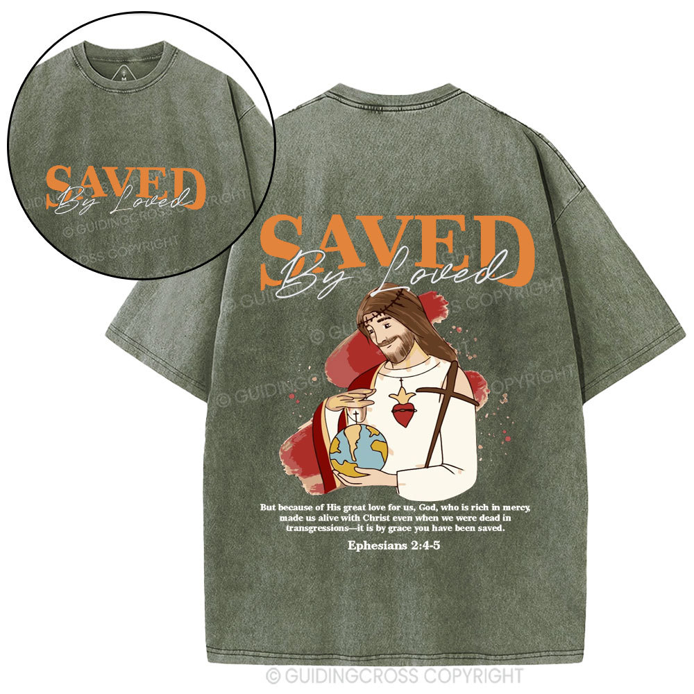 Saved By Loved Christian Washed T-Shirt