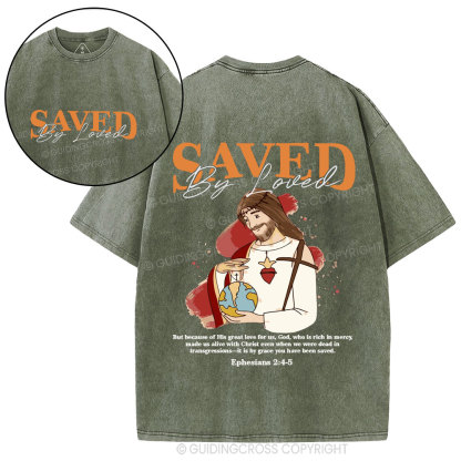 Saved By Loved Christian Washed T-Shirt