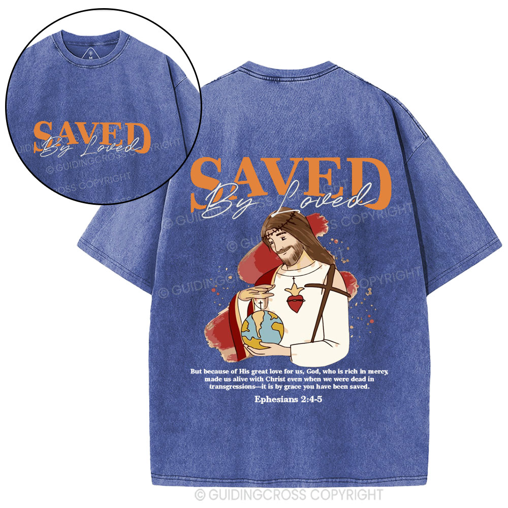 Saved By Loved Christian Washed T-Shirt