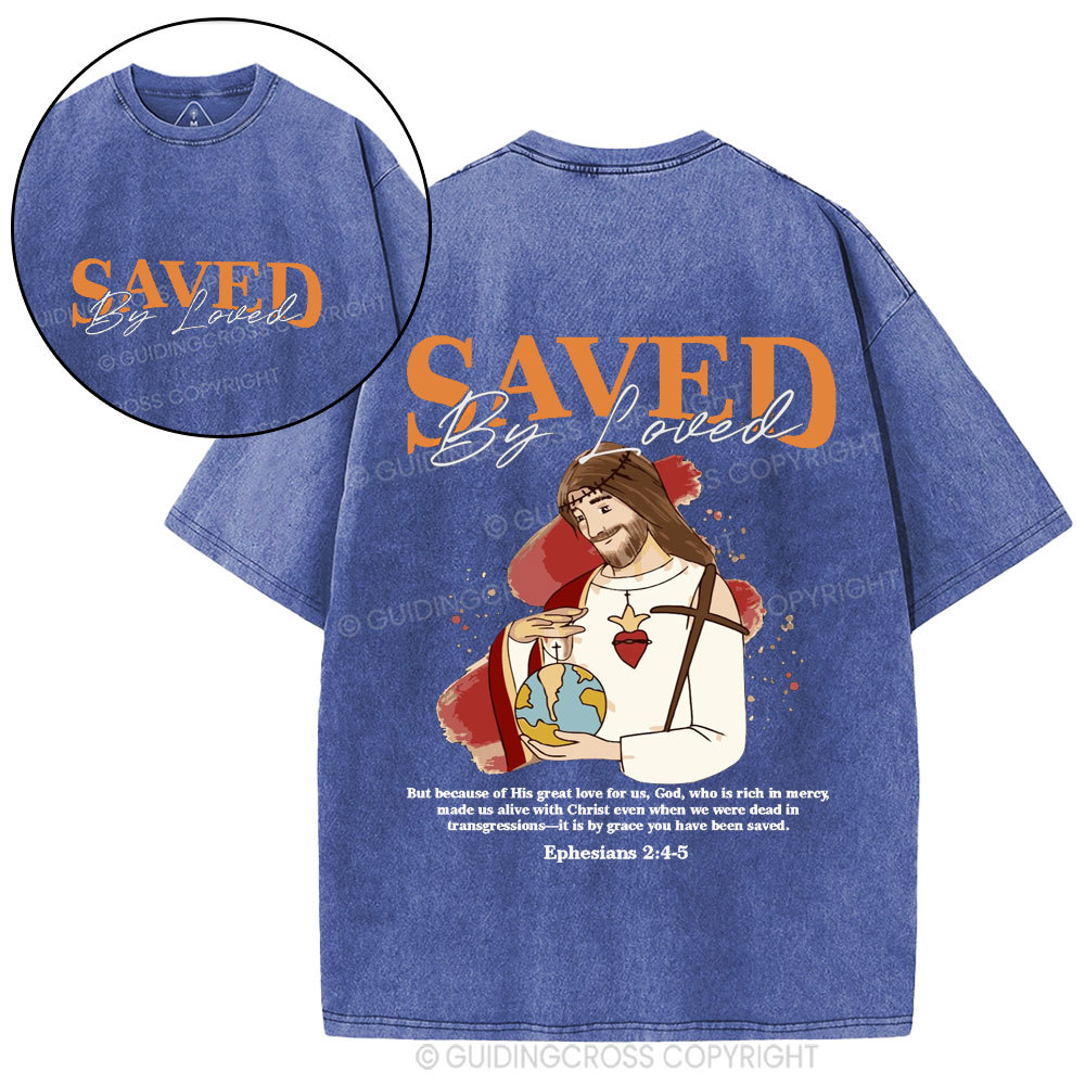 Saved By Loved Christian Washed T-Shirt
