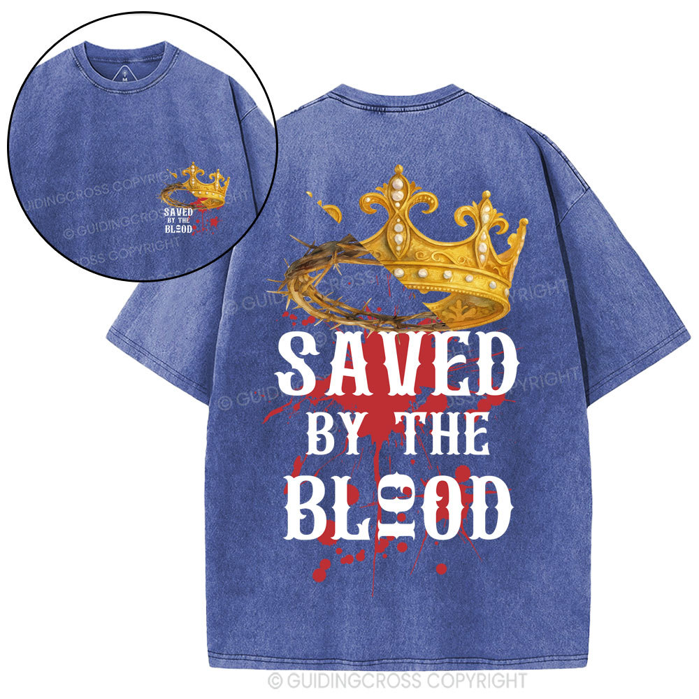 Saved By The Blood Christian Washed T-Shirt