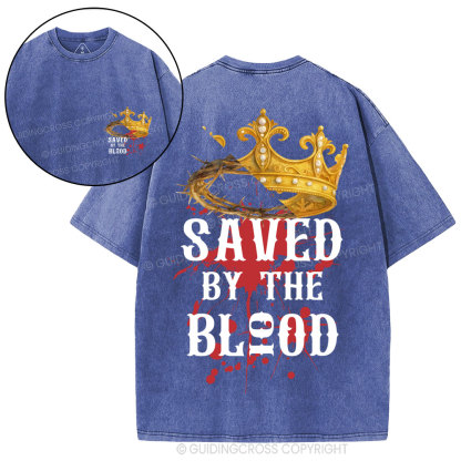 Saved By The Blood Christian Washed T-Shirt