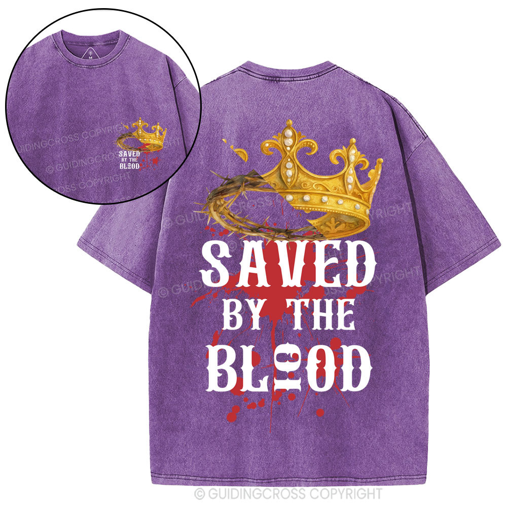 Saved By The Blood Christian Washed T-Shirt