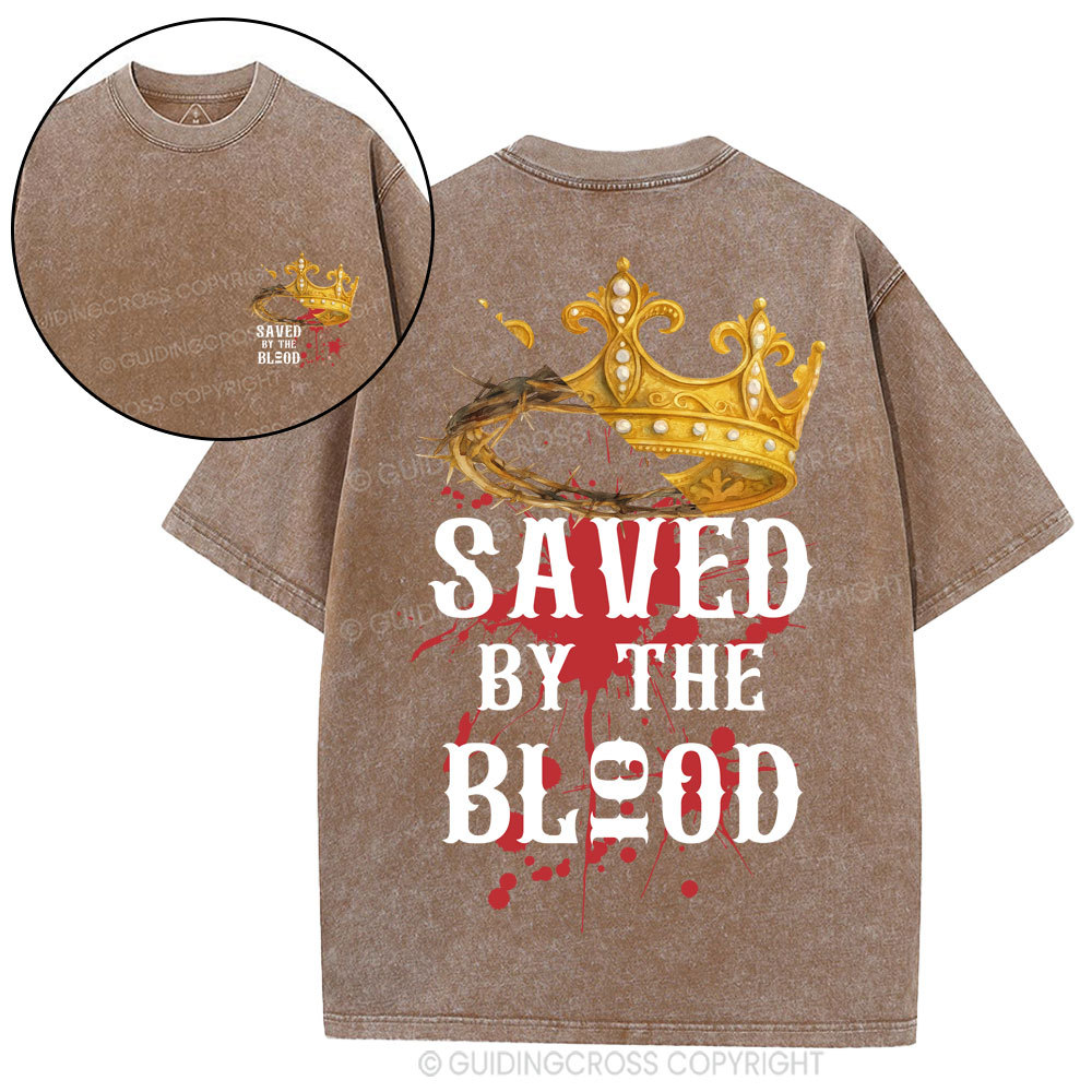 Saved By The Blood Christian Washed T-Shirt