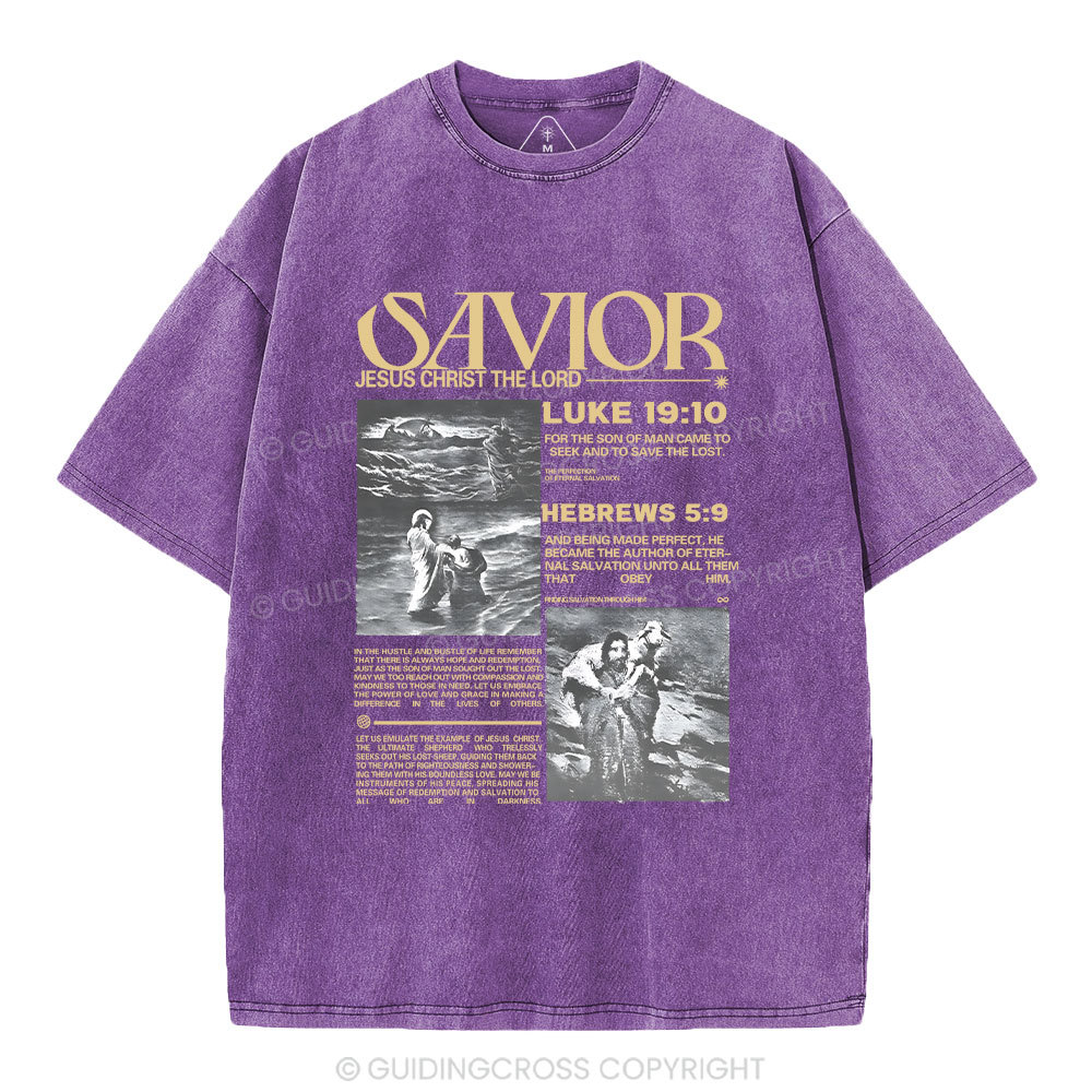 Savior Christian Washed T-Shirt Sale - GuidingCross