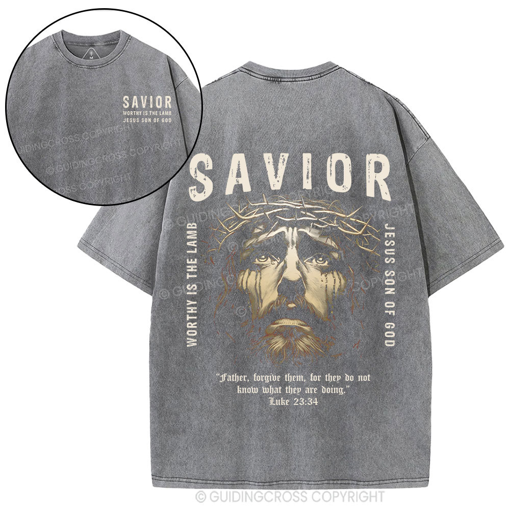Savior Jesus Christ Christian Washed T-Shirt