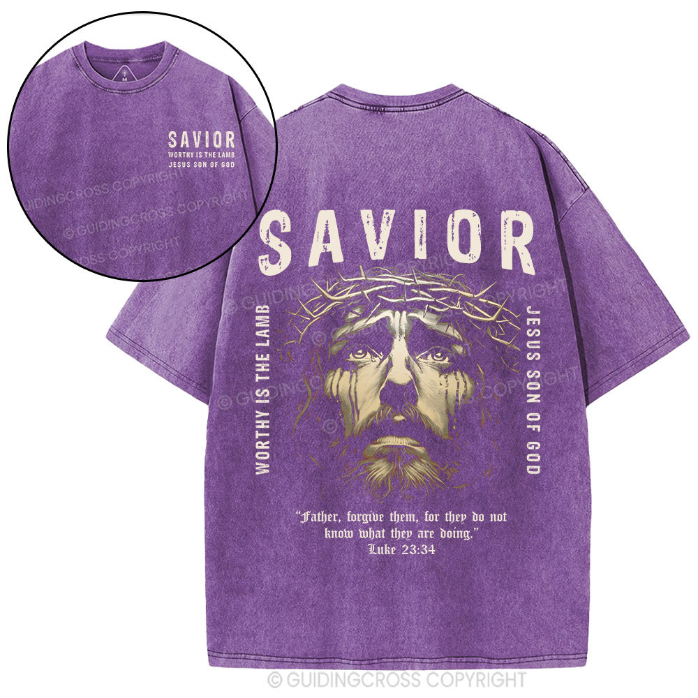 Savior Jesus Christ Christian Washed T-Shirt