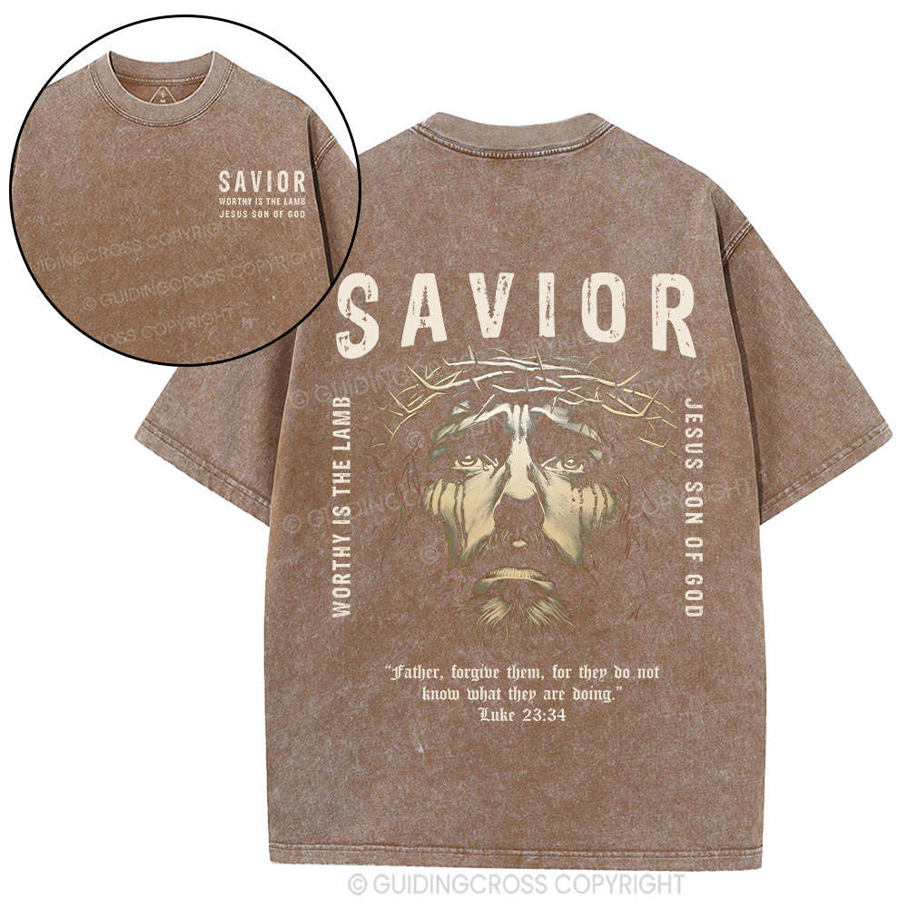Savior Jesus Christ Christian Washed T-Shirt