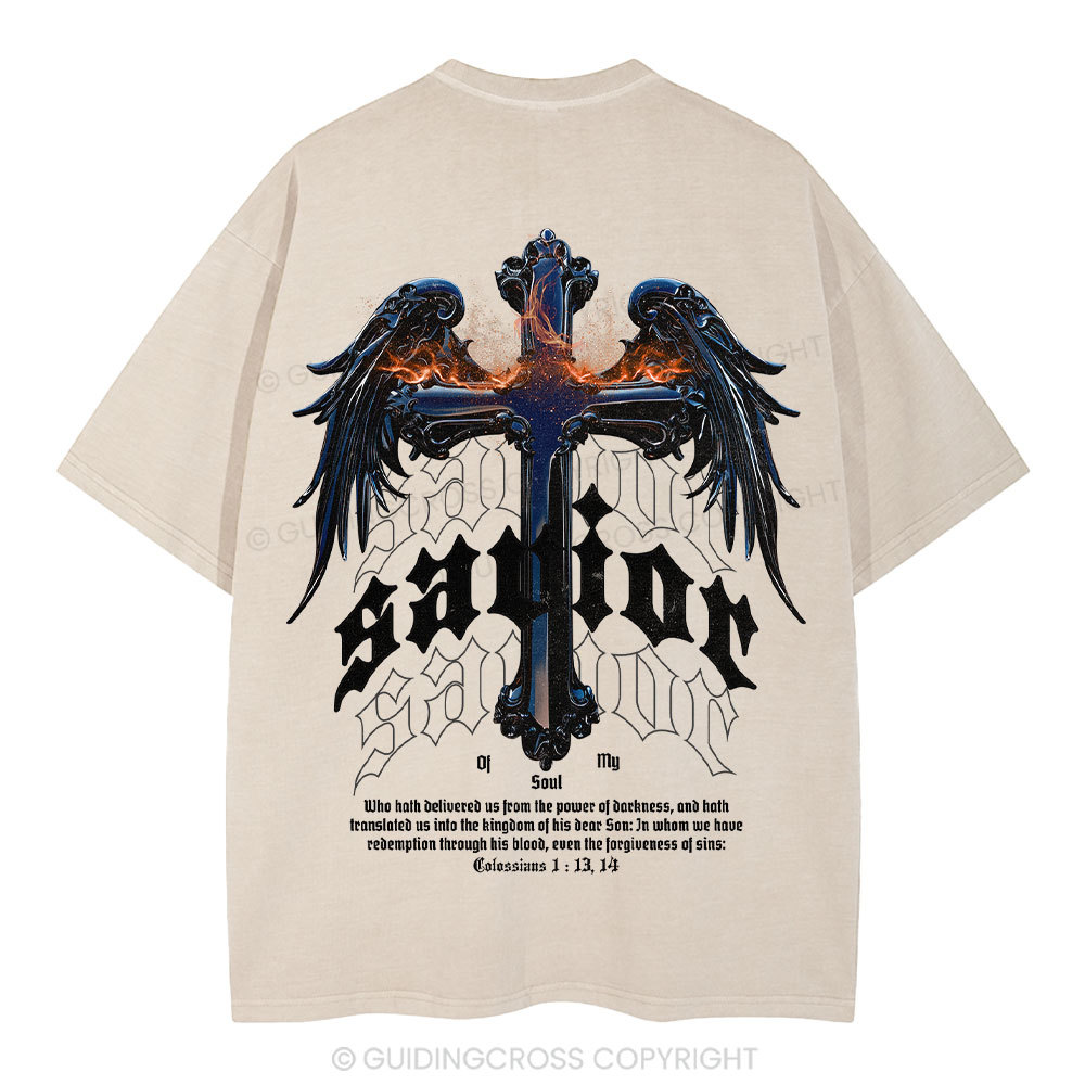 Savior Of My Soul Christian Washed T-Shirt