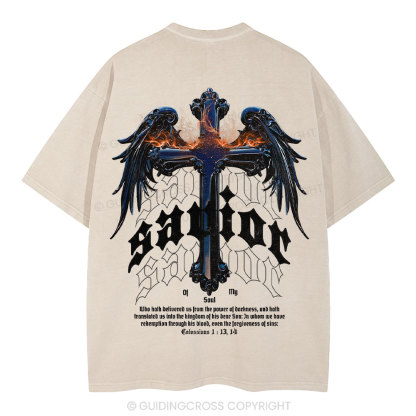 Savior Of My Soul Christian Washed T-Shirt