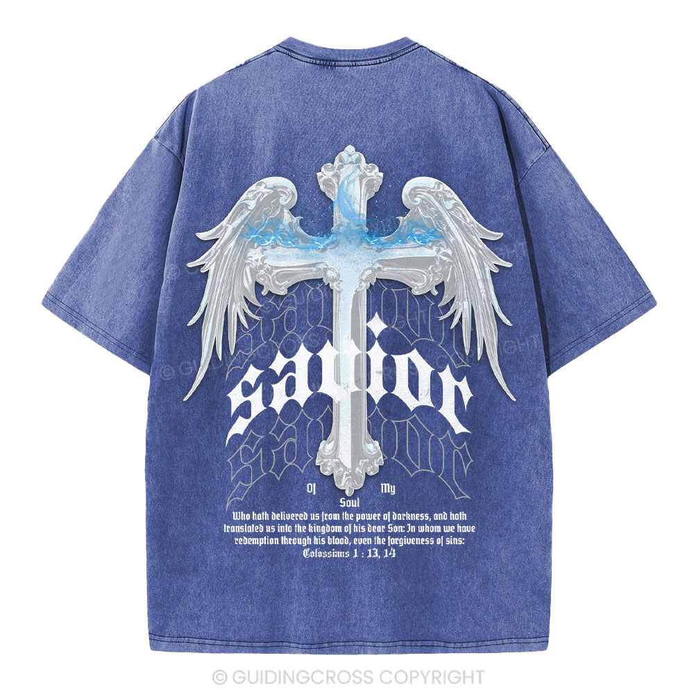 Savior Of My Soul Christian Washed T-Shirt