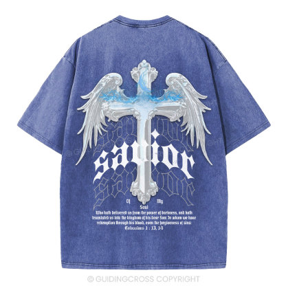 Savior Of My Soul Christian Washed T-Shirt