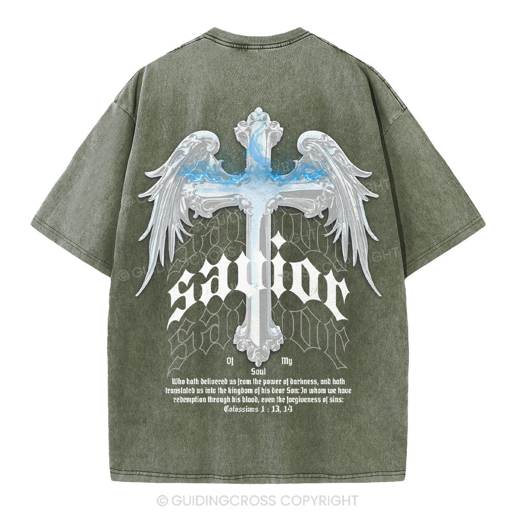 Savior Of My Soul Christian Washed T-Shirt