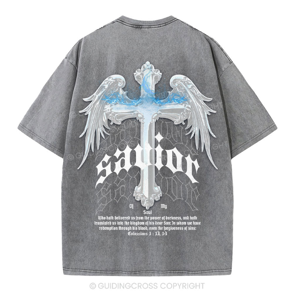 Savior Of My Soul Christian Washed T-Shirt