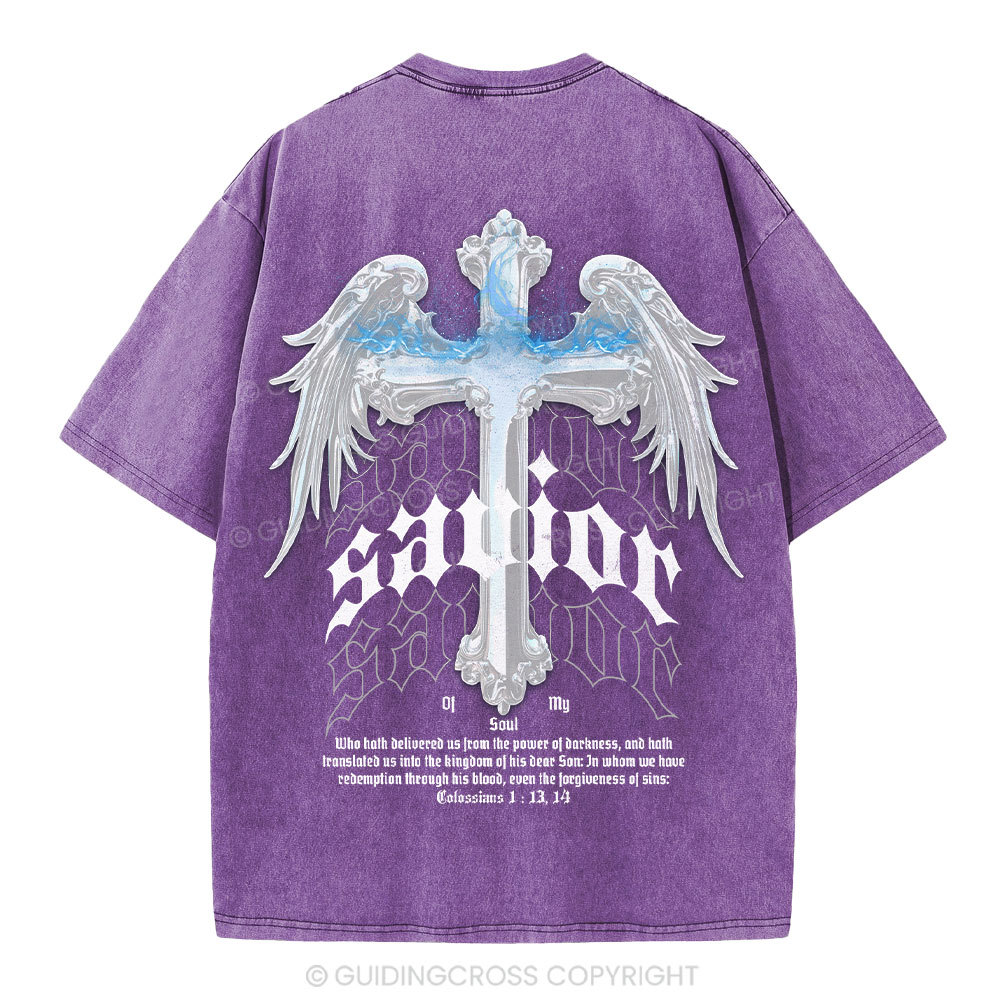 Savior Of My Soul Christian Washed T-Shirt