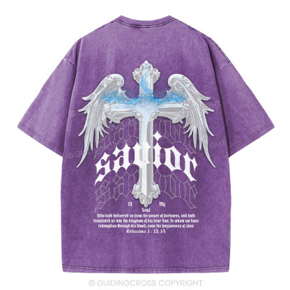 Savior Of My Soul Christian Washed T-Shirt