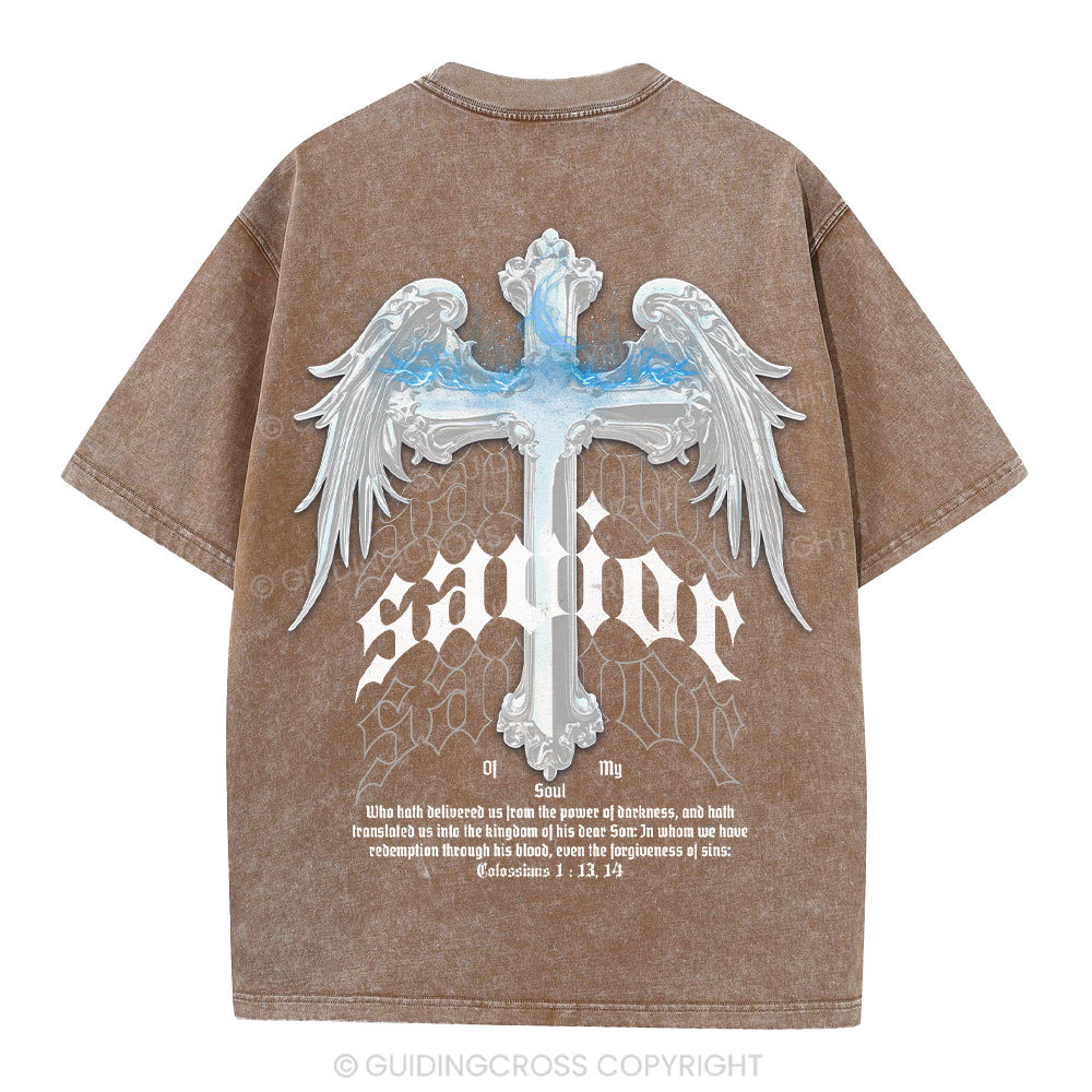 Savior Of My Soul Christian Washed T-Shirt