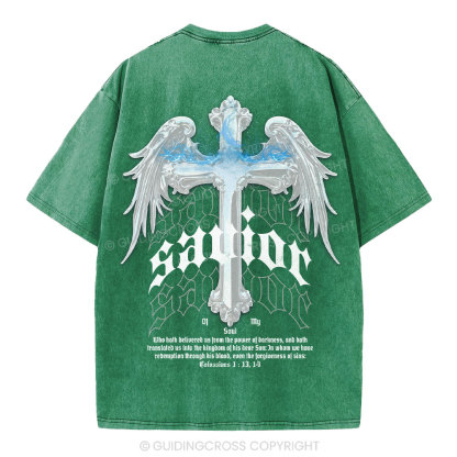 Savior Of My Soul Christian Washed T-Shirt