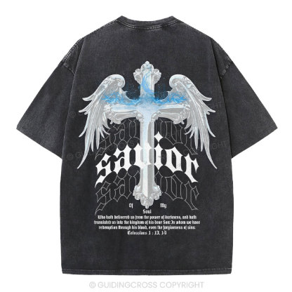 Savior Of My Soul Christian Washed T-Shirt