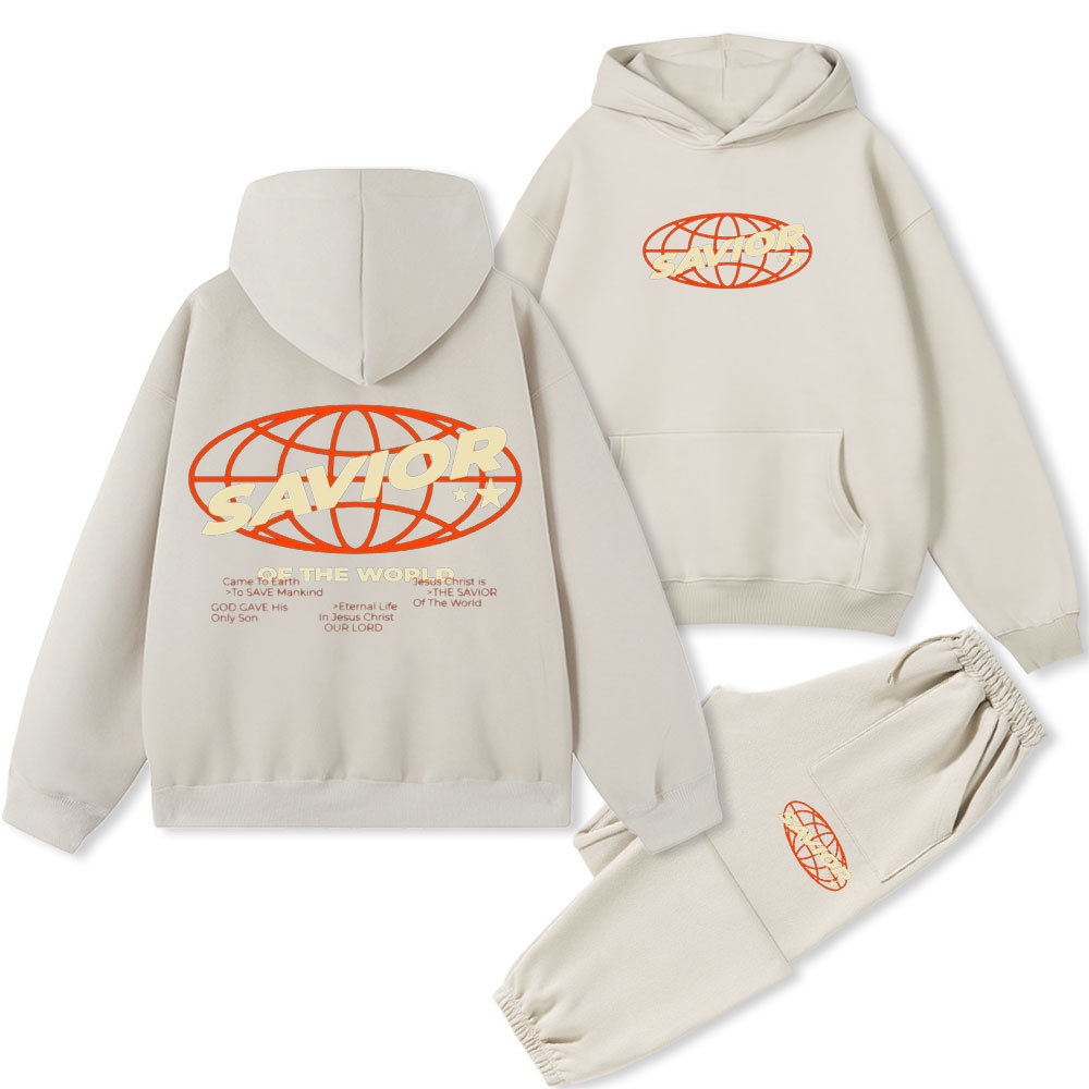 Savior Of The World Christian Fleece hoodie Set