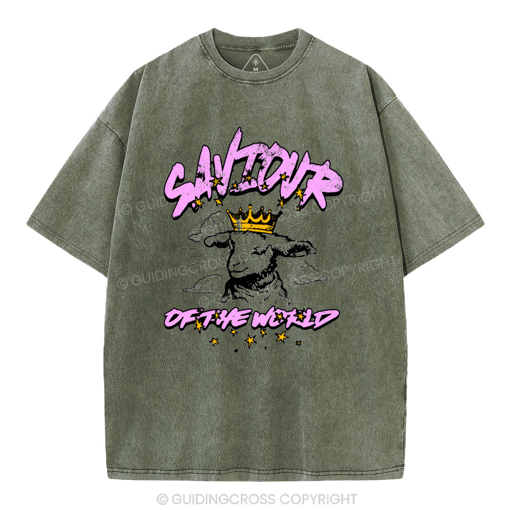 Saviour Of The World Christian Washed T-Shirt
