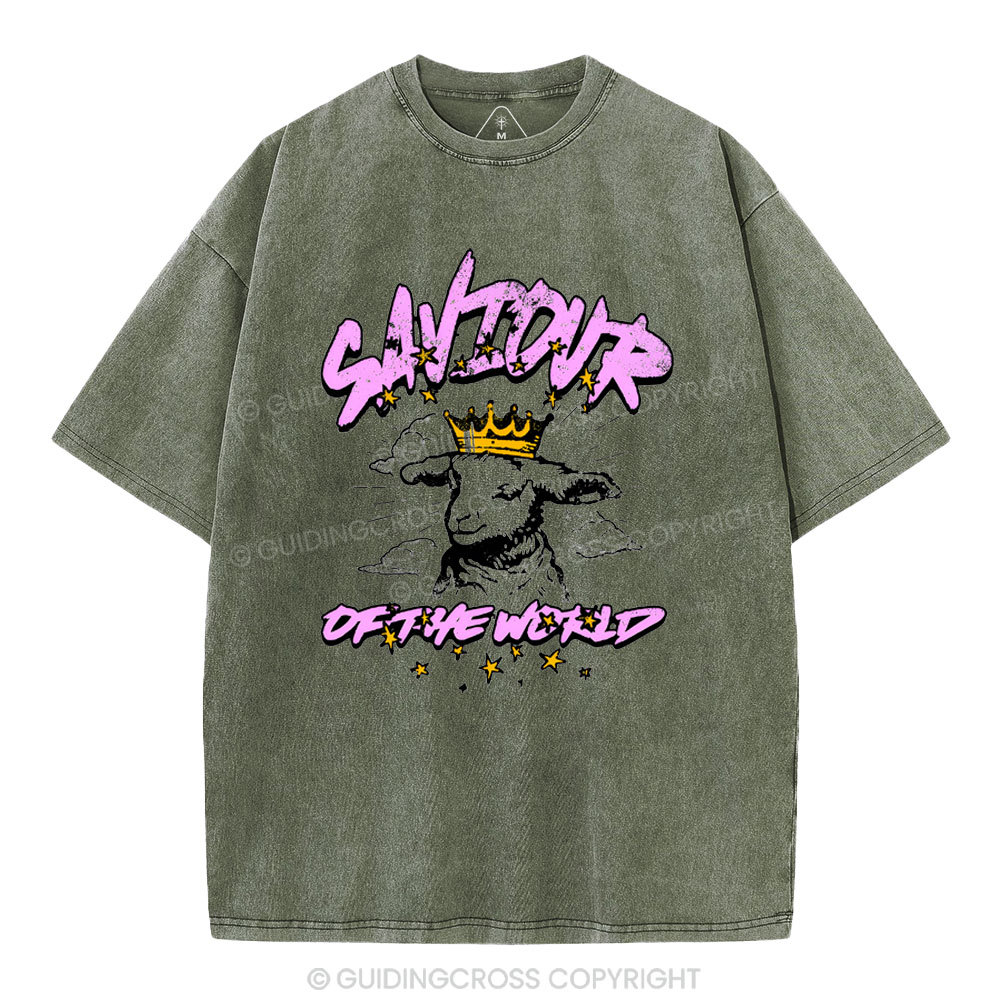Saviour Of The World Christian Washed T-Shirt