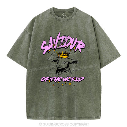 Saviour Of The World Christian Washed T-Shirt