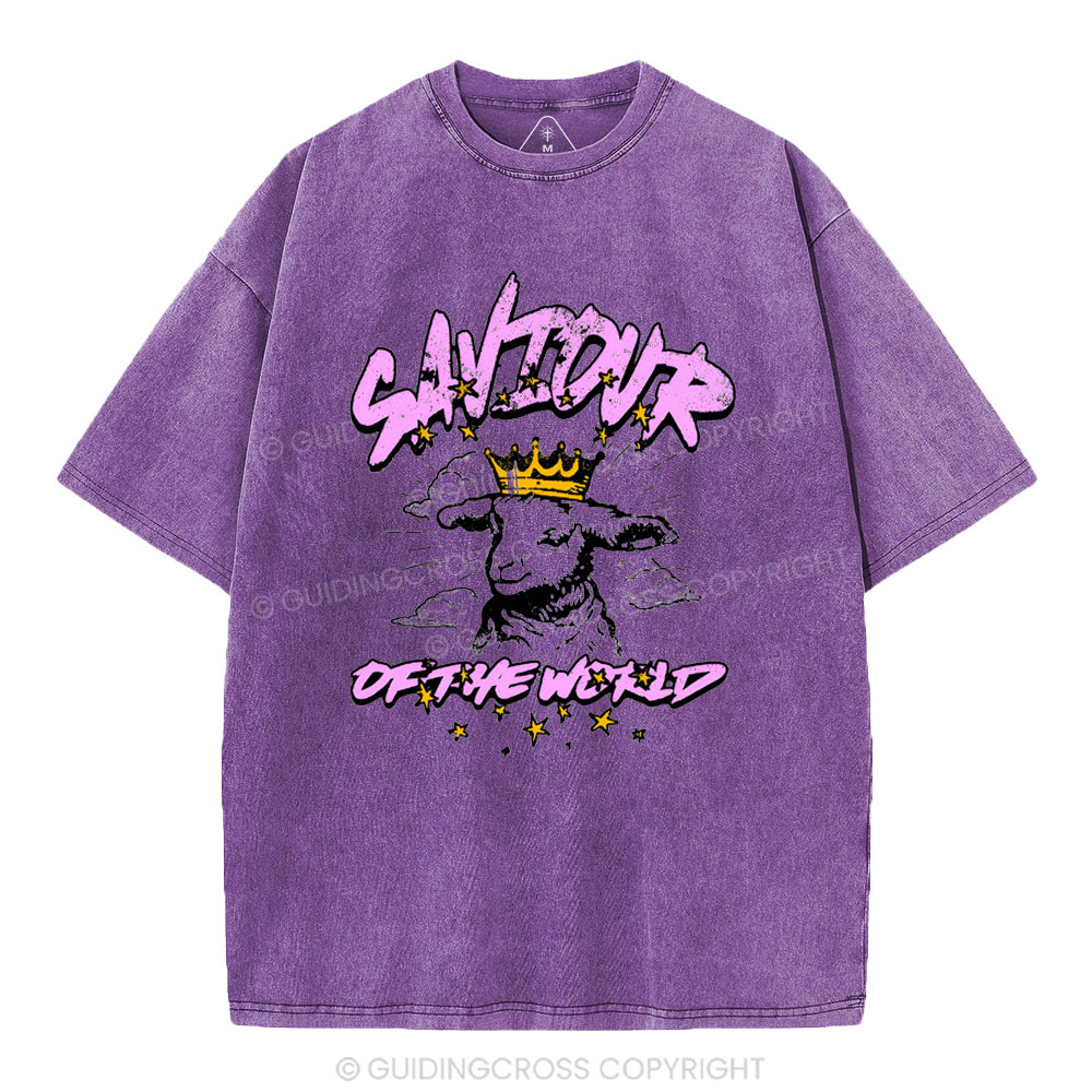 Saviour Of The World Christian Washed T-Shirt