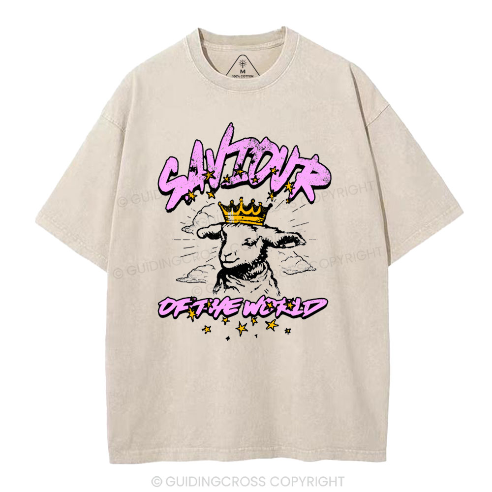 Saviour Of The World Christian Washed T-Shirt