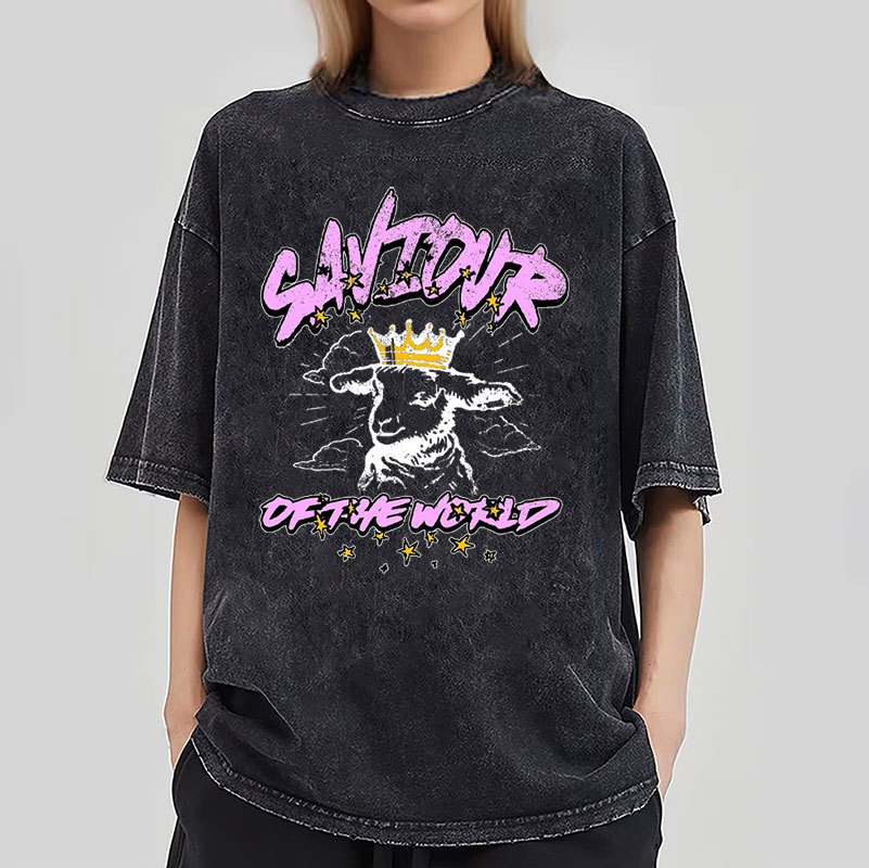 Saviour Of The World Christian Washed T-shirt