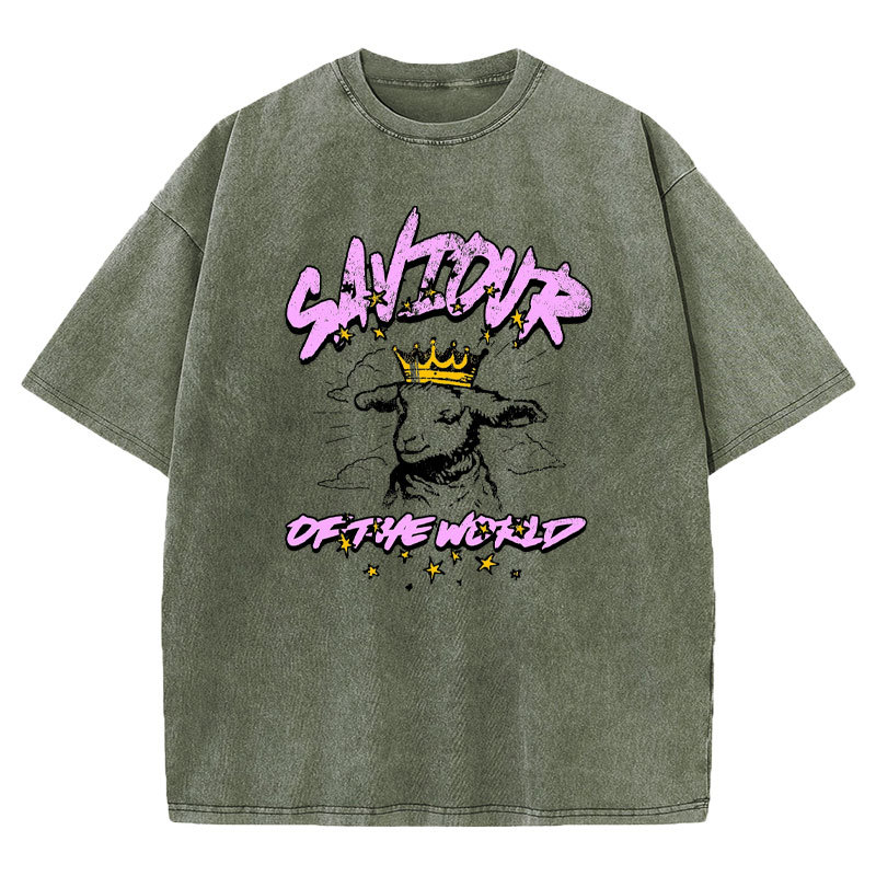 Saviour Of The World Christian Washed T-shirt