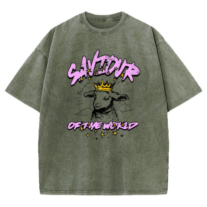 Saviour Of The World Christian Washed T-shirt