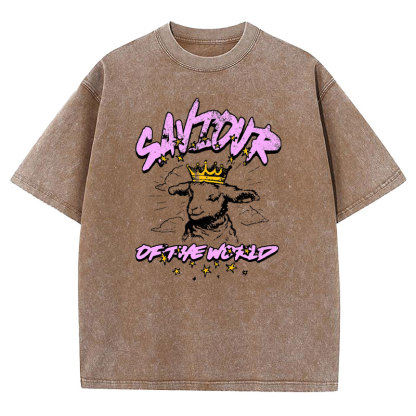 Saviour Of The World Christian Washed T-shirt