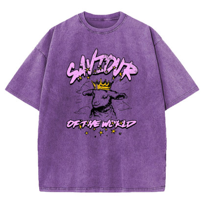 Saviour Of The World Christian Washed T-shirt