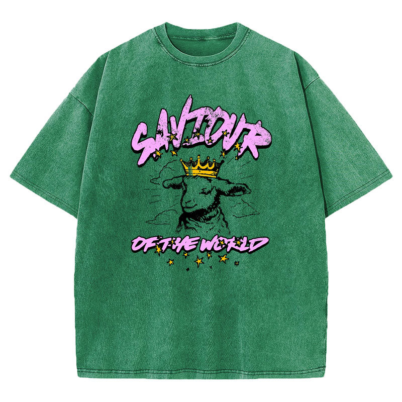 Saviour Of The World Christian Washed T-shirt