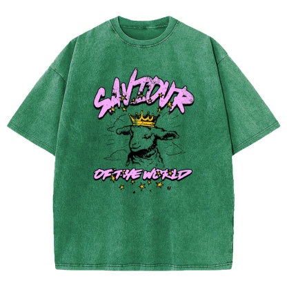 Saviour Of The World Christian Washed T-shirt