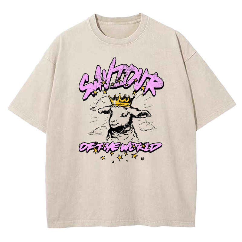 Saviour Of The World Christian Washed T-shirt