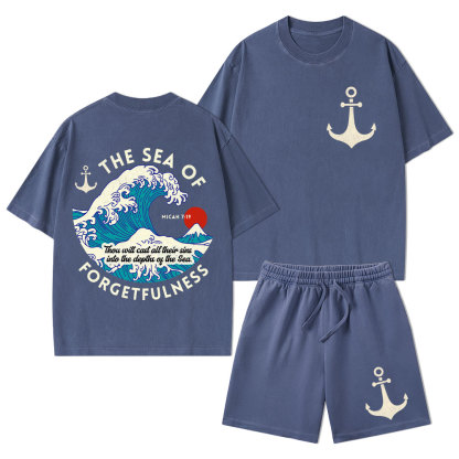 Sea Of Forgetfulness Christian Washed T-Shirt & Shorts
