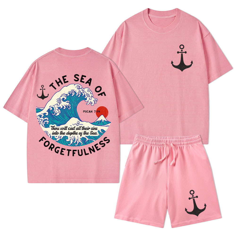Sea Of Forgetfulness Christian Washed T-Shirt & Shorts