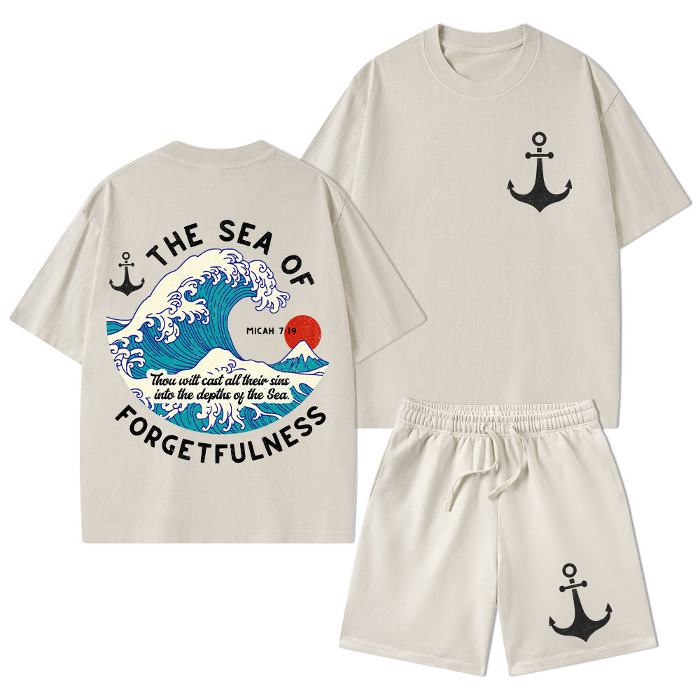 Sea Of Forgetfulness Christian Washed T-Shirt & Shorts