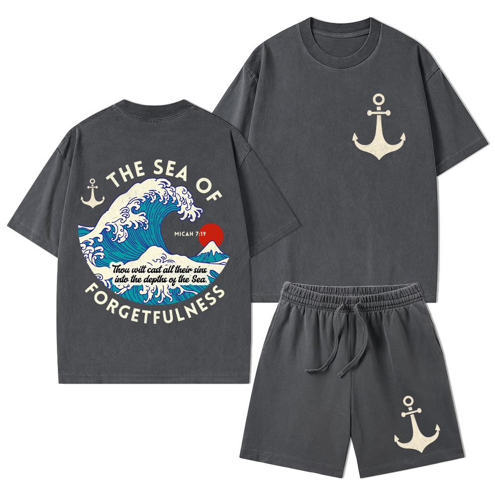 Sea Of Forgetfulness Christian Washed T-Shirt & Shorts