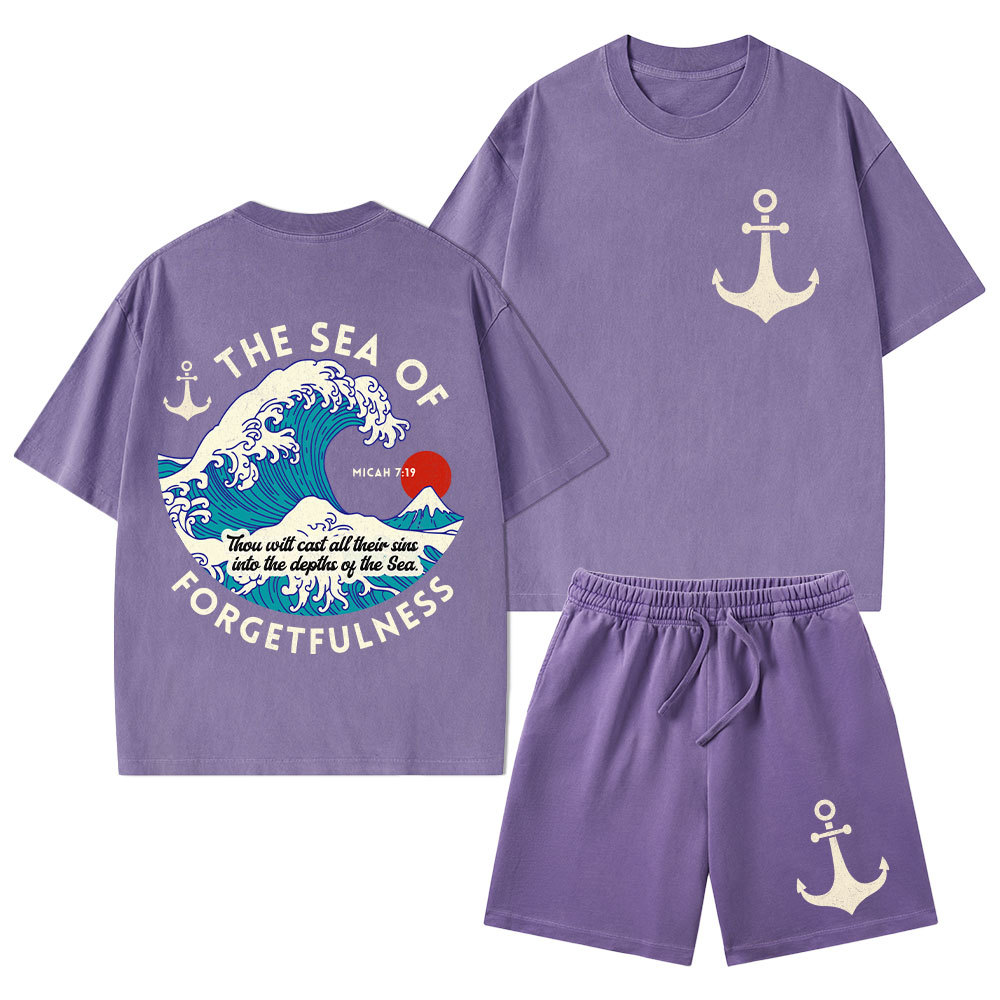 Sea Of Forgetfulness Christian Washed T-Shirt & Shorts