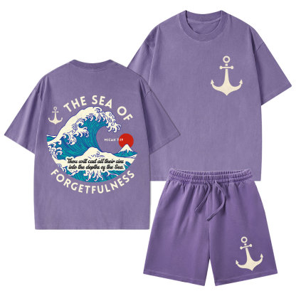Sea Of Forgetfulness Christian Washed T-Shirt & Shorts