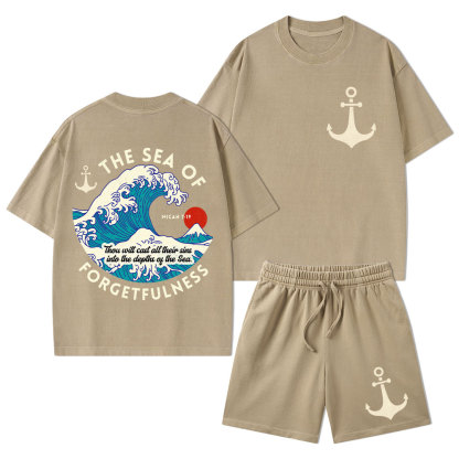 Sea Of Forgetfulness Christian Washed T-Shirt & Shorts
