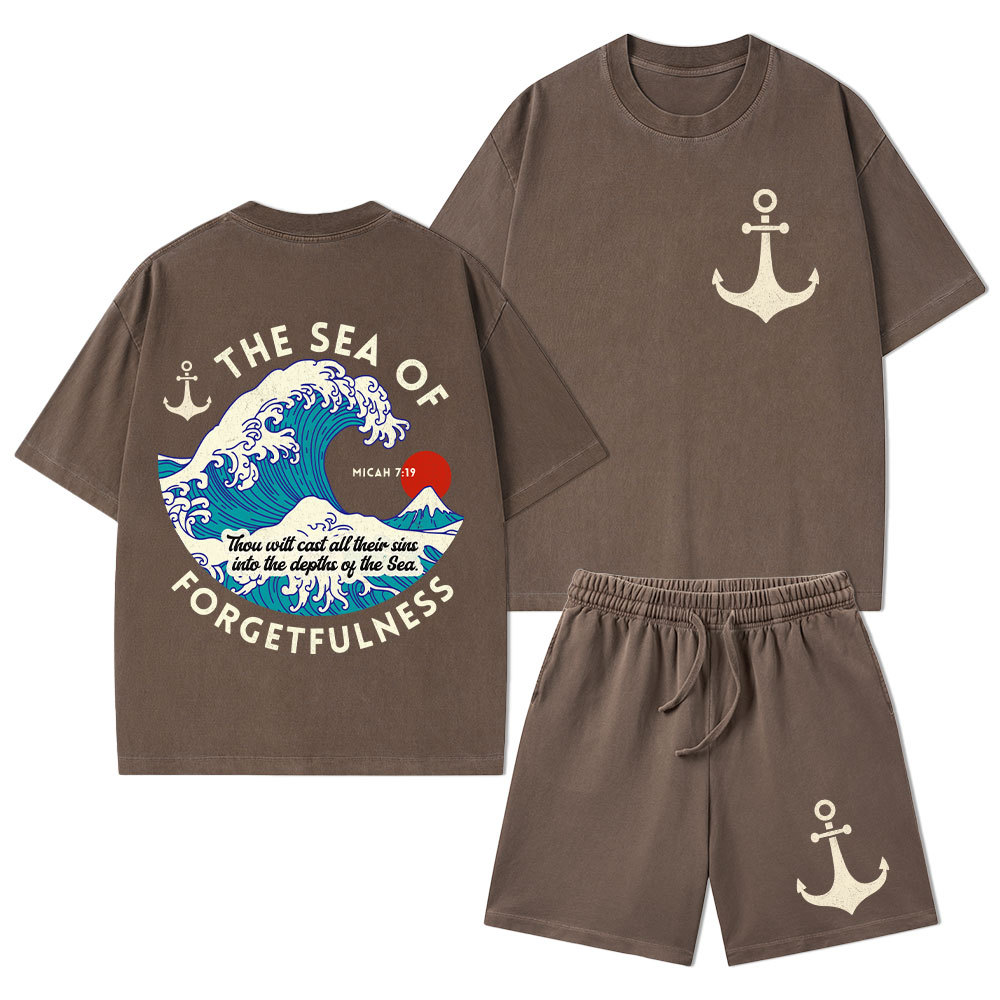 Sea Of Forgetfulness Christian Washed T-Shirt & Shorts