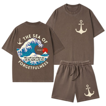 Sea Of Forgetfulness Christian Washed T-Shirt & Shorts