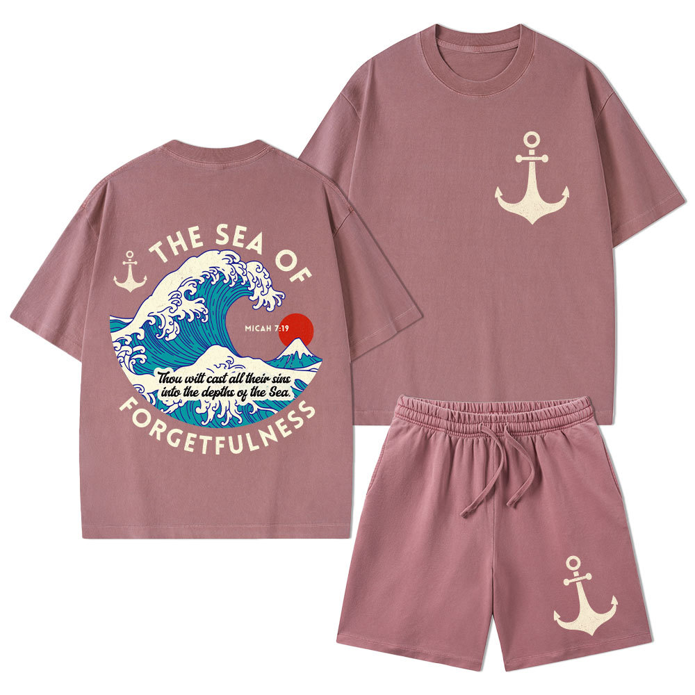 Sea Of Forgetfulness Christian Washed T-Shirt & Shorts