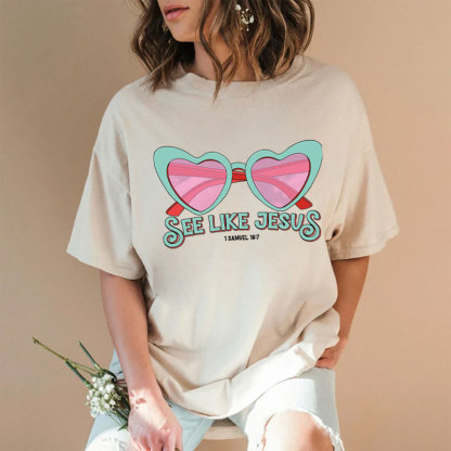 See Like Jesus Christian Washed T-Shirt