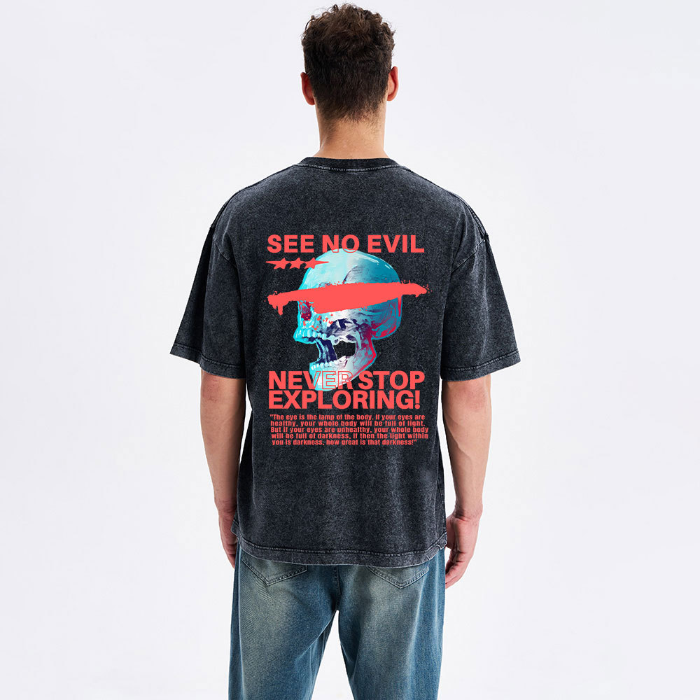 See No Evil Christian Washed T-Shirt